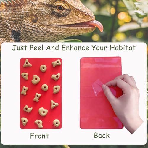 Mini Reptile Rock Climbing Wall, Terrarium Enclosure Enrichment & Habitat Décor for Bearded Dragons, Geckos, Lizards, Snakes, Tree Frogs and Small Amphibians (Red & Beige)