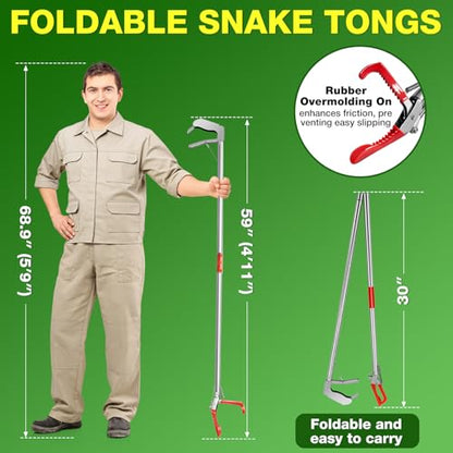 Loyala 60" Snake Grabber Tool Snake Tongs Snake Catcher Stainless Steel