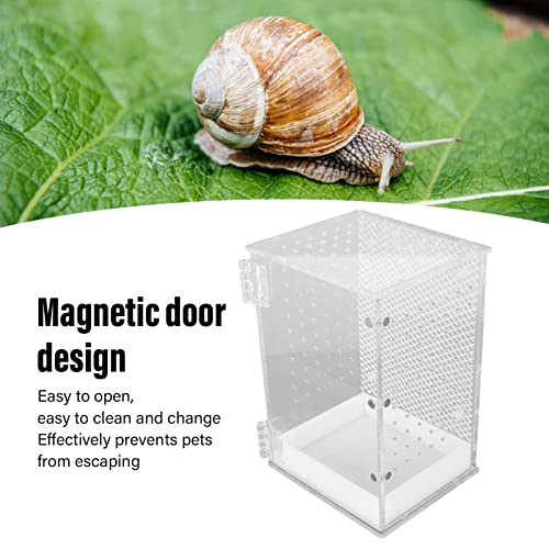 Reptile Terrarium Tank Acrylic Highly Transparent Clear Habitat Tank for Leopard Gecko Snake - Ideal Enclosure for Your Reptile Pets(S)