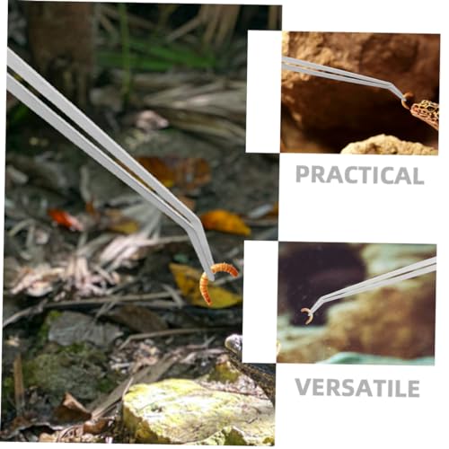 LIOOBO 2pc Reptile Feeding Tongs Stainless Steel Tweezers Long Handle for Terrarium Aquarium