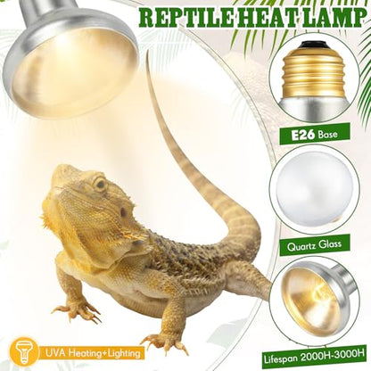 Retisee 4 Pack 100 Watt Heat Lamp Bulbs for Reptiles 120V UVA Simulated Natural Sunlight Heating Lamp Bulb Basking Light for Chickens, Bearded Dragon, Lizard, Gecko, Turtle