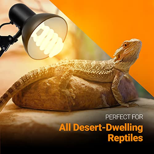 2 Pack 13-Watt Reptile Bulb Desert UVA UVB Light - 10.0 UVB Reptile Light - Compact Florescent Terrarium Bulb Suitable for Desert Reptiles Lizards Bearded Dragons Tortoises CFL UVB Bulb (13 Watt 10.0) - style: UVB 10-0