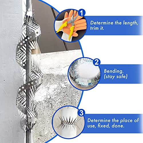 Bird Spikes - Stainless Steel Fence Spikes for Pigeons, Raccoons, Snakes - Deterrent Defender (20inch) - style: 20inch