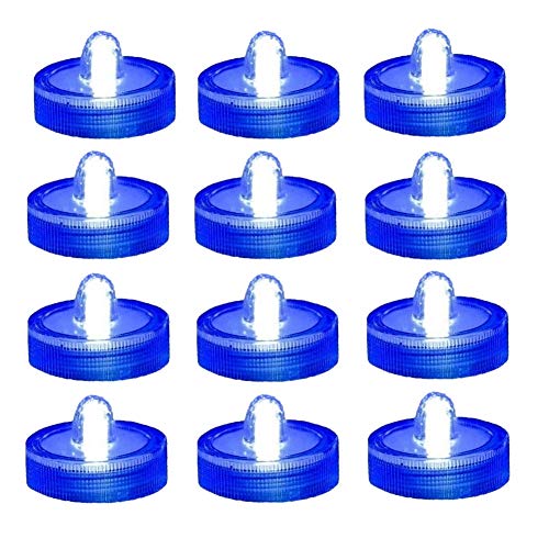 Halloween Pumpkin Lights Decoration,Flameless Led Candles,Diveable Tea Light,Party Decorative Lights, Pack of 12, Blue - color: Crystal Blue