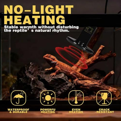 150W Ceramic Heat Emitter (2-Pack) - Reptile Heat Lamp Bulb, No Light Coil Emitter for Terrariums, Brooders & Chicken Coops - E26 Base for Bearded Dragon, Snake, Lizard, Turtle