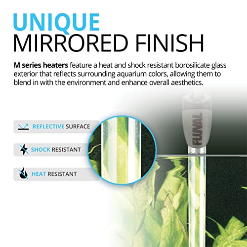 Fluval M 150-Watt Submersible Aquarium Heater – Reliable, Compact Heating with Mirror Technology for Fresh & Saltwater Tanks Up to 45 Gallons - size: M150