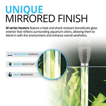Fluval M 150-Watt Submersible Aquarium Heater – Reliable, Compact Heating with Mirror Technology for Fresh & Saltwater Tanks Up to 45 Gallons - size: M150