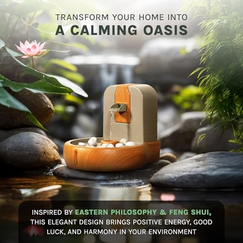 Cat Water Fountain – Eco-Friendly Zen Cat Fountain with Feng Shui Design, Splash-Free, Easy to Clean, Premium Filtration, Water Fountains for Cats Indoor, Great Cat