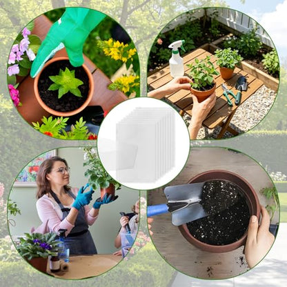 lasuroa 10pcs Flower Pot Hole Mesh Pad, 11.8x7.8 Inch Bonsai Mesh Drainage Screens Plant Pot Drainage Meshes for Preventing Clart Leakage (White) - color: White