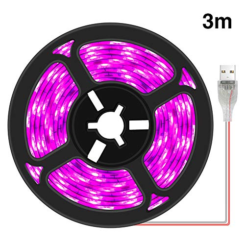 Plant Grow Light Strip 2835 SMD IP66 Waterproof Full Spectrum LED Light for Indoor Plants, Greenhouse, Aquarium, Garden, Flowers, Veg - USB Interface