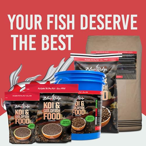Blue Ridge Koi Fish Food 25lb - Koi Food Large 3/16" Growth Formula, Goldfish Food, Premium Fish Food for Ponds, Ponds Fish Food, Floating Pond Pellets - size: 25 Pound (Pack of 1)