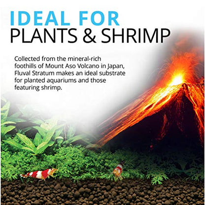 Fluval 12695 Plant and Shrimp Stratum for Freshwater Fish Tanks, 17.6 lbs. – Aquarium Substrate for Strong Plant Growth, Supports Neutral to Slightly Acidic pH - size: 17.6 Pound (Pack of 1)