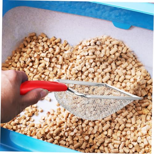 POPETPOP Stainless Steel Cat Litter Scoop Litter Sifter for Effortless Cleaning of Cat Waste and Sand Compatibility and Reptiles Mesh