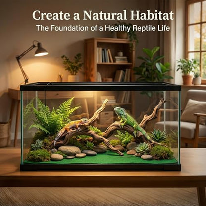 MAQIHAN Reptile Carpet 40 Gallon - 39 x 20 Inch Reptile Mat Reptile Tank Accessories Terrarium Liner for Bearded Dragon Snake Lizard Gecko Tortoise Habitat, Cut to Fit Substrate Liner