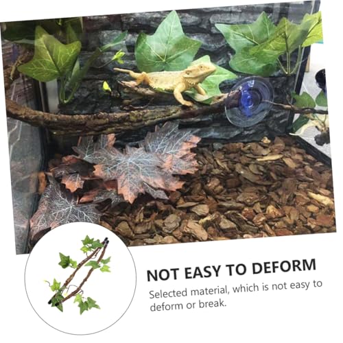 2Pcs Flexible Reptile Jungle Vines with Strong Suction Cups Bendable Climbing Branches for Terrarium Habitat Decor Artificial Creeper Vines for Lizard Snake Snake Tank Accessories
