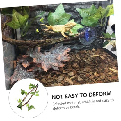 2Pcs Flexible Reptile Jungle Vines with Strong Suction Cups Bendable Climbing Branches for Terrarium Habitat Decor Artificial Creeper Vines for Lizard Snake Snake Tank Accessories