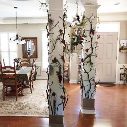 71"Faux Bendable Tree Branches Moss Grapevines Twig Garland Halloween Decor | Twisting Artificial Greenery Woody Plants Stems Trunk for Arch Fireplace Wall Hanging Garden Jungle Theme Reptile Decoration