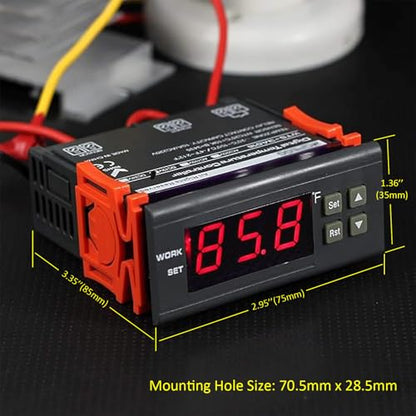 AC 110V Fahrenheit Digital Temperature Controller 10A 1 Relay with NTC 10K Sensor Probe