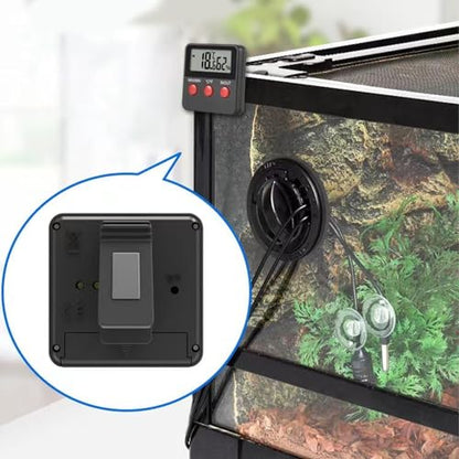 Mini Temperature and Humidity Meter Digital Hygrometer with 2 Probes Monitor for Incubator Reptile Tank Aquarium ABS Compact Design