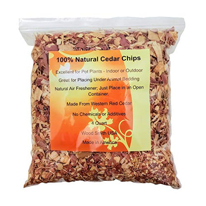 100% Natural Cedar Shavings | Mulch | Great for Outdoors or Indoor Potted Plants | Dog Bedding (8 Quart) - size: 8 Quart