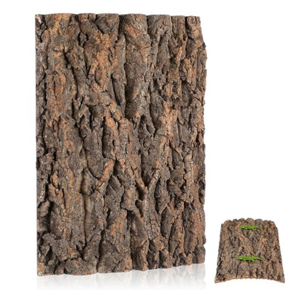 VANZACK Reptile Cork Bark for Reptiles Terrarium Decor Climbing Platform Reptile Tank Accessories Natural Bark Background for Lizards 15.74 X 11.81 X 0.78 in