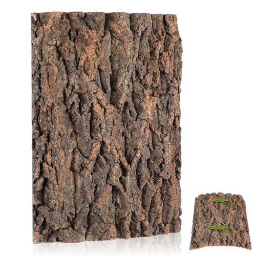 VANZACK Reptile Cork Bark for Reptiles Terrarium Decor Climbing Platform Reptile Tank Accessories Natural Bark Background for Lizards 15.74 X 11.81 X 0.78 in