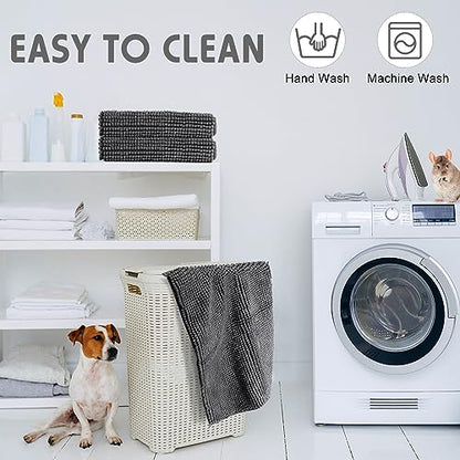 Amylove 4 Pcs Guinea Pig Cage Liner 47 x 24 Inch Washable Chenille Pee Pads Pet Dog Cat Bedding Training Mat Reusable for Small Animals Puppy Bunny Hamster Chinchilla - color: Dark Gray, size: 47 x 24 Inch, style: Low Pile Chenille