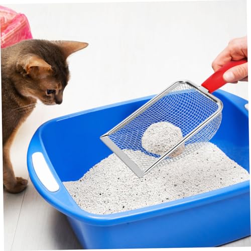 POPETPOP Stainless Steel Cat Litter Scoop Litter Sifter for Effortless Cleaning of Cat Waste and Sand Compatibility and Reptiles Mesh