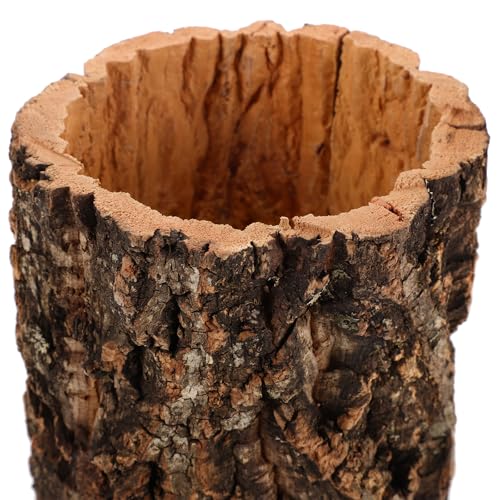 DECHOUS Natural Cork Rounds Reptiles 6x5 Inch Reptile Hideout Tree Bark Tube Terrarium Tank Decor for Gecko Bearded Dragon Snake Climbing, Amphibian Habitat