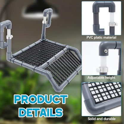 Chunful Adjustable Extra Large Turtle Basking Platform, 18-19" Wider Hanging Dock, Basking Area for Aquarium Tank 40/50/65/75/90 Gallon, DIY Assembly Tortoise Tank Accessories - style: Stylish