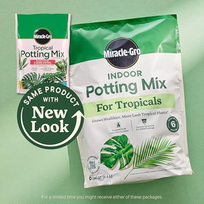 Miracle-Gro Tropical Potting Mix, 6 qt. (2-Pack) | Growing Media for Tropical Plants Living in Indoor and Outdoor Containers - size: 2 Pack, style: Potting Mix