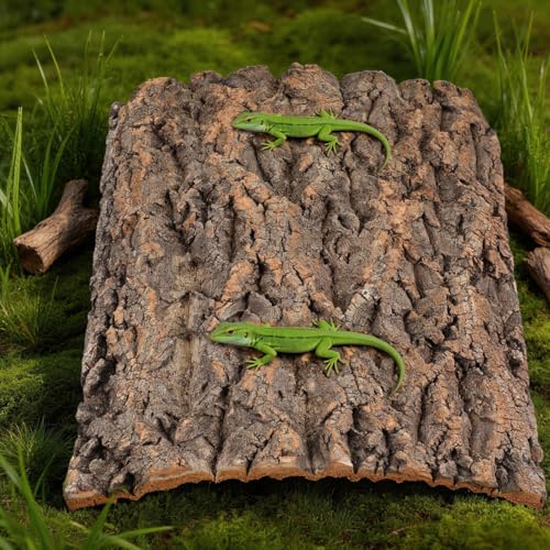 VANZACK Reptile Cork Bark for Reptiles Terrarium Decor Climbing Platform Reptile Tank Accessories Natural Bark Background for Lizards 15.74 X 11.81 X 0.78 in