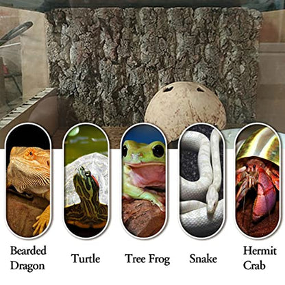 BNOSDM 2PCS Cork Bark Background,11.8" x 7.9" Natural Reptile Terrarium Backdrop, Lizard Climbing Wall Decor for Bearded Dragon Leopard Gecko Snake Chameleon