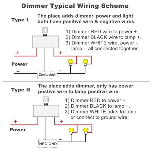 Acegoo 12V Dimmer Switch 2-Pcs, RV Light Dimmer High Side PWM Dimming Switch for Boat Camper Trailer Van Truck Cars, Works with LED Light Fixture, Halogen, Incandescent, Strip Lights - color: 4A-2pcs