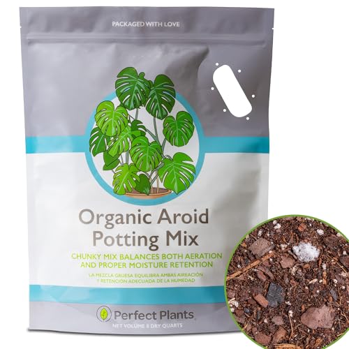 Organic Aroid Potting Mix by Perfect Plants | Chunky Gardening Medium for Tropical Indoor House Plants | Peat Free | Proper Drainage (8qt)