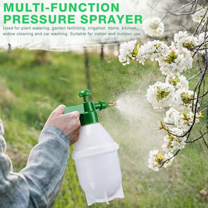 Ziliny 2 Pcs 27 oz Handheld Pump Spray Bottle Garden Mister Spray Bottles Lawn Pressure Hand Pump Sprayer with Adjustable Nozzle for Chemicals Watering Weeds Plants and Cleaning (Green) - color: Green, size: 27 oz