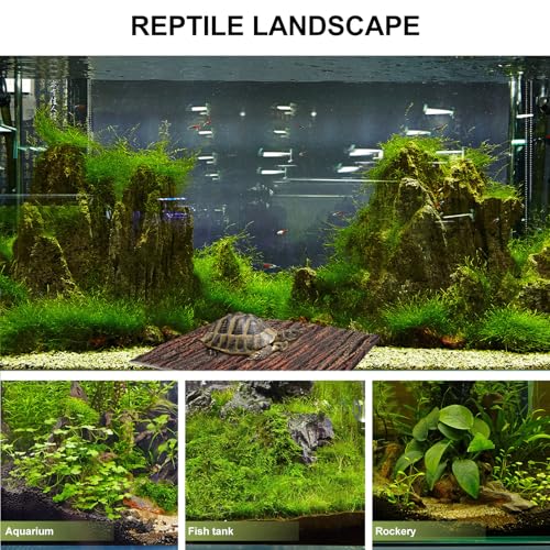 BESTYASH Aquarium Background Board and Turtle Box Decorative Board 3D Simulated Oak Bark Pu Material Ultra-Thin Landscape Panel for Reptile and Fish Tanks