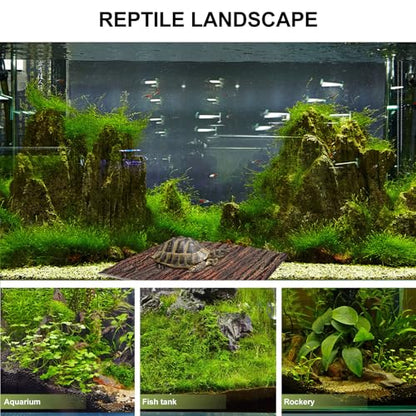 BESTYASH Aquarium Background Board and Turtle Box Decorative Board 3D Simulated Oak Bark Pu Material Ultra-Thin Landscape Panel for Reptile and Fish Tanks