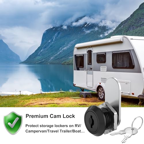 3 Pack Cabinet Locks with Key, Cam Lock 5/8" Mailbox Lock Keyed Alike, Locks with Keys for Cabinets, Secure Drawer Mailbox Toolbox RV Storage Door, Zinc Alloy - size: 3 Pack 5/8 Inch Black