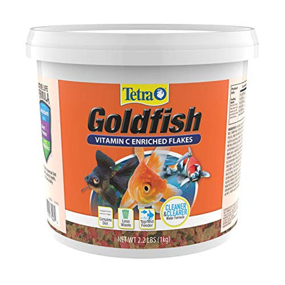 Tetra Goldfish Flakes, Nutritionally Balanced Diet for Aquarium Fish, Vitamin C Enriched Flakes, 2.2 lbs - size: 2.2 Pound (Pack of 1)