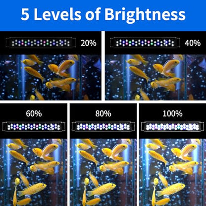 AQUANEAT LED Aquarium Light for 24 to 30 Inch Fish Tank, Auto On Off with Timer, Full Spectrum, Adjustable Brightness, Daylight Moonlight Mode, for Fresh Water Low-to-Mid Light Plants - size: 24"-30"