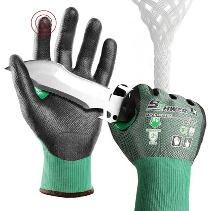 Schwer AIR-SKIN ANSI A6 Cut Resistant Gloves, AR3908 Cut Proof Glove, Ultra Thin Cutting Glove with Reinforced Thumb, Non-PFAS, Wire & Fiberglass Free, Work Glove for Mechanics, L, 6 Pairs - size: Large, style: 6 Pairs