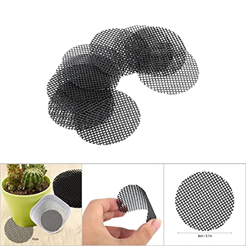 10PCS 10cm Plastic Pot Hole Mesh Mats for Gardening Flower Pot Drainage Screen Plant Potting Substrate Barrier Terrarium Supplies Root Protection (Diameter 8 cm) - size: Diameter 8 cm