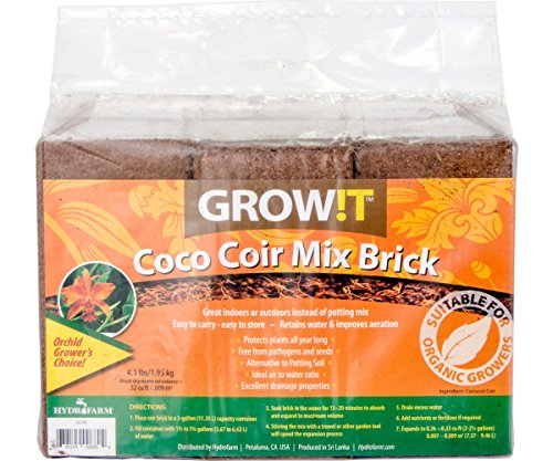 GROW!T JSCPB - Coco Coir Mix Brick (Pack of 3), Brown - Protects Plants All Year Long, Free from Pathogens and Seeds, Alternative to Potting Soil, Perfect for indoor or outdoor usage