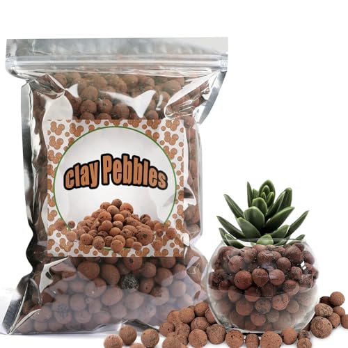 Doter 1.1 LB Clay Pebbles Leca Balls for Plants, hydroponic expanded Clay Pebbles, Ideal for Potted Planter Drainage Rocks Material