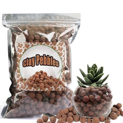 Doter 1.1 LB Clay Pebbles Leca Balls for Plants, hydroponic expanded Clay Pebbles, Ideal for Potted Planter Drainage Rocks Material