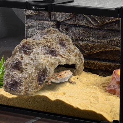 Hamiledyi Reptile Simulation Rock Cave Hideouts Reptile Hide Resin Leopard Gecko Hide Bearded Dragon Hideout Terrarium Decor for Turtles Snakes Gecko Hermit Crab Ball Pythons (S) - style: S : 5.51''×4.13''×3.15''