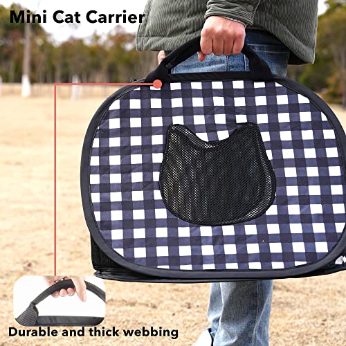 Pop up Large Cat Carrier, 30'' L Kennel Soft Crates with Portable Mini Cat Carrier,Travel Littler Box, Mattress,Food Bowl,4 Stakes and Carry Bag - color: 31.5‘’L B&W Carriers Set