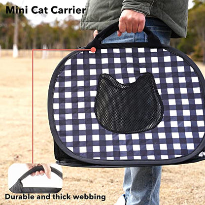 Pop up Large Cat Carrier, 30'' L Kennel Soft Crates with Portable Mini Cat Carrier,Travel Littler Box, Mattress,Food Bowl,4 Stakes and Carry Bag - color: 31.5‘’L B&W Carriers Set