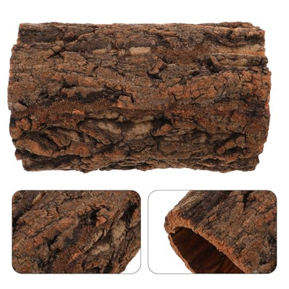 DECHOUS Natural Cork Round Reptile Hideaway - 7. 87x4. 7 Inch Terrarium Decor Tree Bark Reptile Hide Cave for Leopard Gecko Crested Gecko and Amphibians